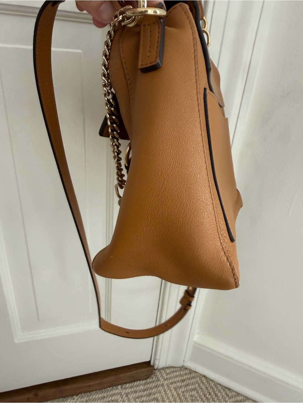 Chloe Mini Faye Day Bag Leather Top-Handle Satchel with Ring & Chain Hardware - Picture 6 of 10